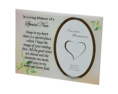 Special NAN 6  X 4  Mirror Glass Memorial Photo Frame Featuring Sentiment Verse • £9.99