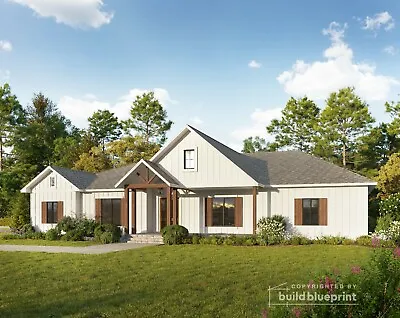 Modern Farmhouse Architectural House Plans 4 Bedroom 3600SF - PDF Download • $95