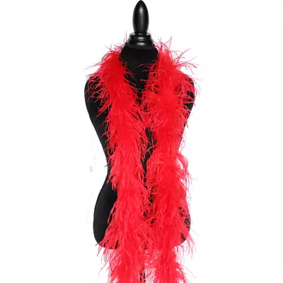 $61.95 • Buy Red 2ply Ostrich Feather Boa Scarf Prom Halloween Costumes Dance Decor