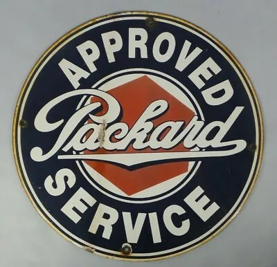 Great Vintage Packard  Approved Service  Porcelain Gas Station/Pump/Dealer Sign • $189