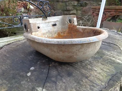 Galvanized Cattle Drinker Water Bowl Steel Planter Bird Bath Wall Mounted • £14