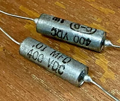 (2x) 0.01uF/400V VITAMIN Q TYPE CAPACITORS CORNELL-DUBILIER PIO ~ NOS (Lot Of 2) • $4.49