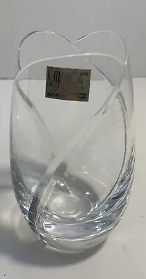 Vintage Mikasa Swirl Style 5.5  Vase Heavy Glass Base- Made In Slovenia • $14.95