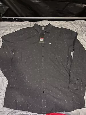 NWT Vision Street Wear Long Sleeve Button Up. Black. Mens 2XL Reg. Cotton.  • $20