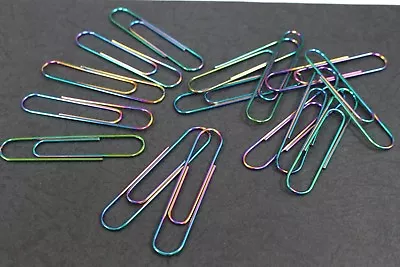 Giant Jumbo 75mm Paper Clips Metallic Explosion Of Rainbow Coloured Clips • £3.40