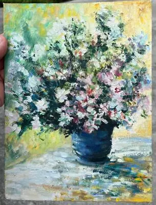 Oil Painting Impressionist Floral Still Life Vase Of Flowers After Claude Monet • $56.25