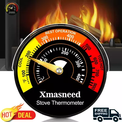 Wood Stove Thermometer For Stoves - Magnetic Temperature Gauge To Prevent Overhe • $11.37