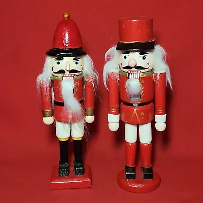 VTG Wooden Nutcracker Christmas Decor Set Of 2 • $29.95