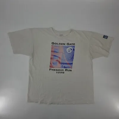 Vintage Gap Shirt Men XL White Blue Golden Gate Presidio Run Casual Cotton * • $3