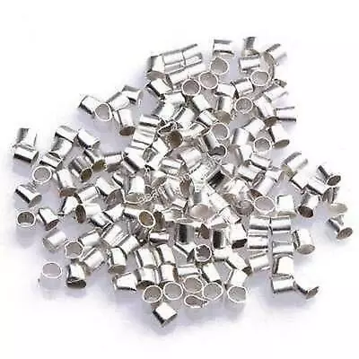 500 X SILVER PLATED 2.5mm TUBE CRIMP BEADS FINDINGS AH9 • £2.79