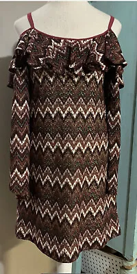 $25 • Buy VAVA By Joy Han Women Cold Shoulder Metallic Fall Dress Size S Small Beautiful