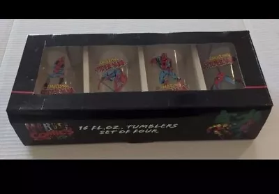 Marvel Comics Retro Spiderman Pint Glass Cup Set 4 Pack *NEW* Collectable Set • $14.99