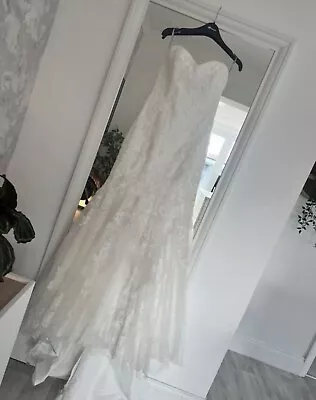 Maggie Sottero Strapless Ivory Lace Wedding Dress Size 10 • £95