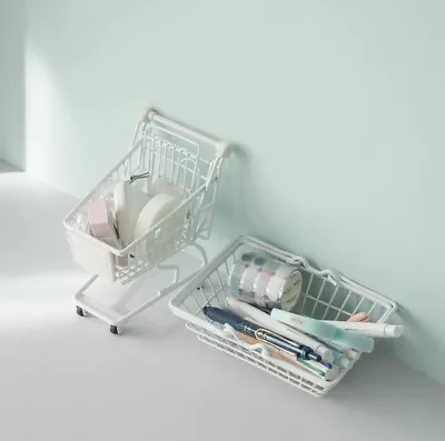 Mini Shopping Cart | Mini Shopping Basket |shopping Cart Toy | Stationery Holder • $5.94