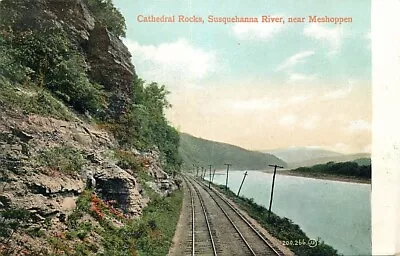 Postcard Cathedral Rocks Susquehanna River Near Meshoppen Pennsylvania • $6.95