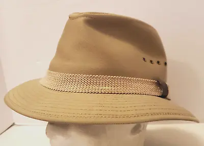 Vintage Country Gentleman Mens Fedora Hat Size L Khaki Made In USA • $27.99