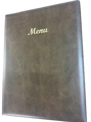 A4 Menu Holder/cover/folder In Brown Leather Look Pvc - Classic Look • £6.80