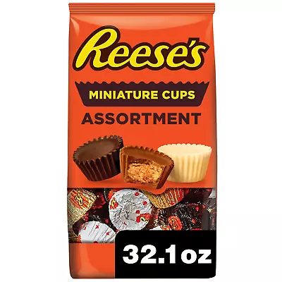 REESE'S Miniatures Assorted Flavored Peanut Butter Cups Candy Party Pack 32.1 • $22.95