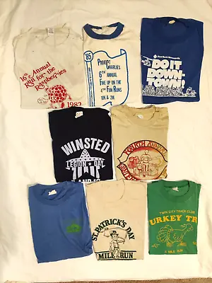 Vintage Lot Of 8 Running/Racing And Track Shirts From The 1980's - Size S/M • $49