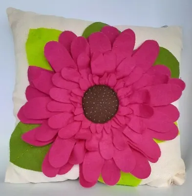 Thro By Marlo Lorenz Pink Flower Throw Pillow 16”x16” 3D One Flower • $21.86