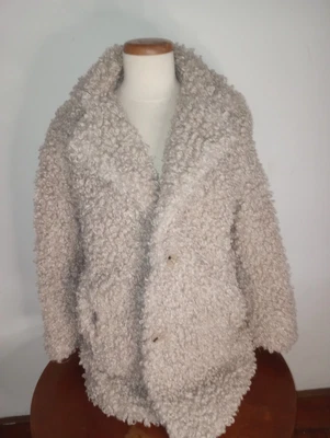 $21.20 • Buy Zara Trf Collection Outerwear Teddy Super Soft Faux Fur Coat Snap Collarless M