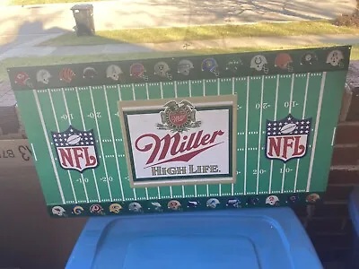 Vintage Rare Miller HIGH LIFE Sign NFL Football Field Sign 28 Teams Beer~30”x18” • $95