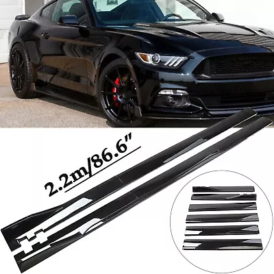 86.6'' Gloss Black Side Skirts Extention Body Kit For Ford Mustang • $69.99