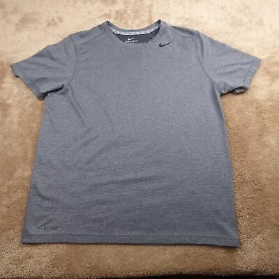 Nike Shirt Adult XL Gray Dri-Fit Gym Running Short Sleeve Mens* • $11.88