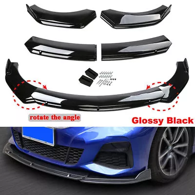 Universal Car Front Bumper Lip Body Kit Spoiler Splitter Gloss Black • $43.19