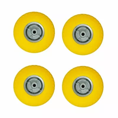 4 X 10  PUNCTURE BURST PROOF SOLID RUBBER SACK TRUCK TROLLEY WHEELS SPARE TYRES • £29.99