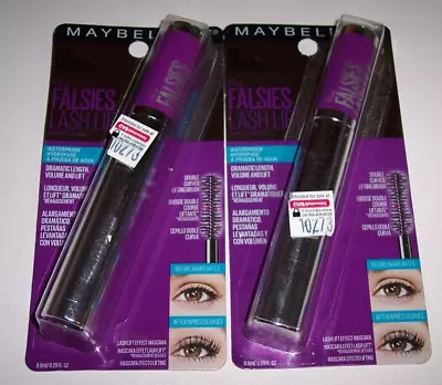 2 Maybelline The Falsies Lash Lift Waterproof Mascara 202 Very Black SHELFPULLD1 • $14.40