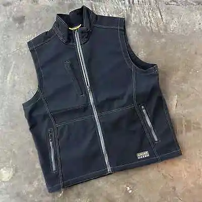 NEW Mens Ariat Rebar Canvas Softshell Full Zip Vest Jacket Black 2XL XXL • $60