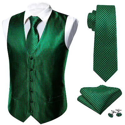 NEW Men's Paisley Design Dress Vest And Neck Tie Hankie Set For Suit Or Tuxedo • $23.99