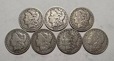 Lot Of (7) Morgan Silver Dollars Mixed Dates Group Circulated Pre-21 • $135.50