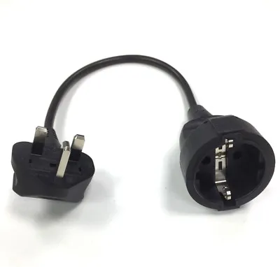 £6.49 • Buy European Schuko Socket -uk Plug Adaptor Lead Cable Fully Moulded