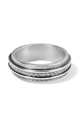 $68 • Buy Brighton Silver Crystal Meridian Lumens Nexus Band Ring Jewelry Size 8 New
