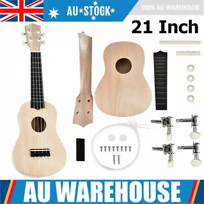 Ukelele Ukulele Basswood Guitar DIY Kit Hawaii Guitar Handwork Kids Gift 21 Inch • $22.99