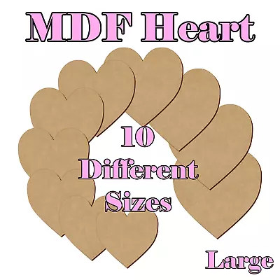 £4.99 • Buy Wooden MDF Heart Shape 21cm To 30cm Craft Tag Blank Embellishments Decoration