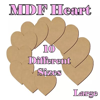 Wooden MDF Heart Shape 21cm To 30cm Craft Tag Blank Embellishments Decoration • £5.39