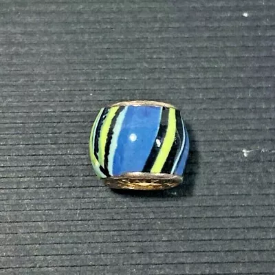 £7.99 • Buy Vintage Amore & Baci Murano Glass Charm Blue & Green Stripes #10 Great Condition