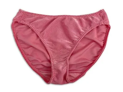 Vintage Vassarette Pink Ribbed Hi Hip Bikini Panty 14-177 Sz 6 • $40