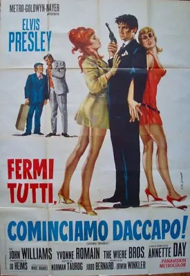 DOUBLE TROUBLE Italian 4F Movie Poster 55x79 ELVIS PRESLEY 1967 VERY RARE • $450