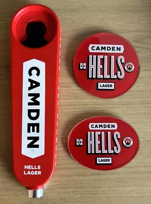 Camden Hells Lager Pump Oval & Round Fisheye Badge & Tap Handle. Man Cave • £14.99