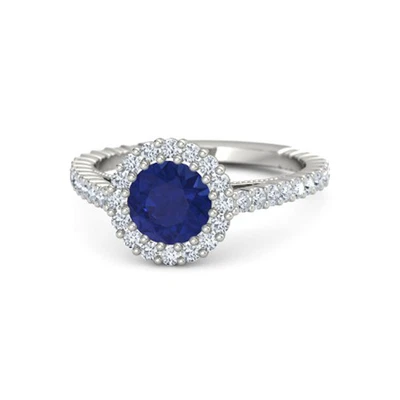 £2526.37 • Buy 950 Platinum 2.15 Ct Real Sapphire Gemstone Diamond Engagement Ring Size L M N O