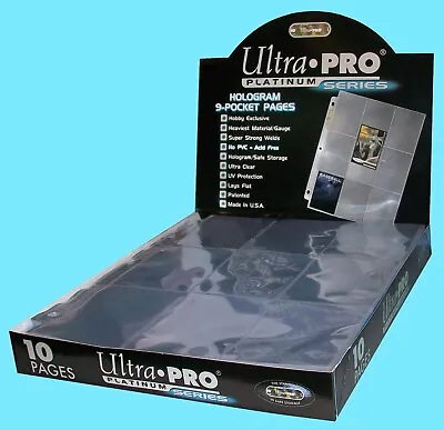 10 ULTRA PRO PLATINUM 9-POCKET Card Pages Sheets Protectors Sports Collectible • $7.69