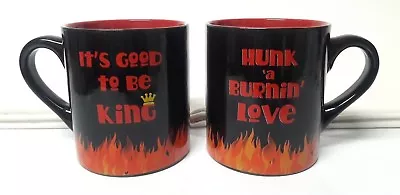 2 Mugs ELVIS Fan Fave  Hunk A Burnin Love/It's Good To Be King  NEW W/DEFECTS • $16.95