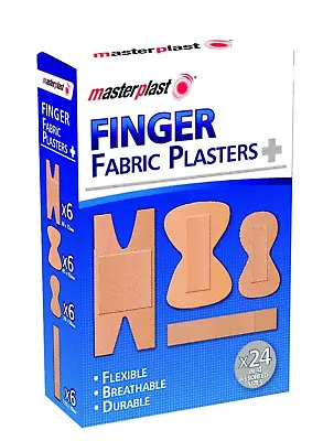 Masterplast Fabric Finger Plasters Plaster First Aid Strip Bandage Cut Pk Of 24 • £2.71