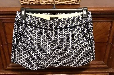 J. Crew Women's Blue Dressy Stripe Shorts Size 4   34” W X 3” Inseam • $10