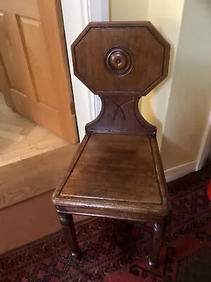 Regency Mahogany Hall Chair With Shaped Back • £125