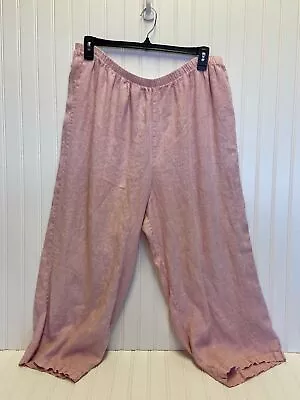 Pink Hot Cotton By Marc Ware Linen Pants USA 3X • $15